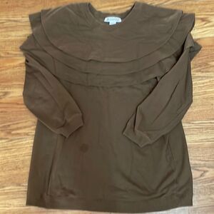 Faux shawl style sweatshirt 